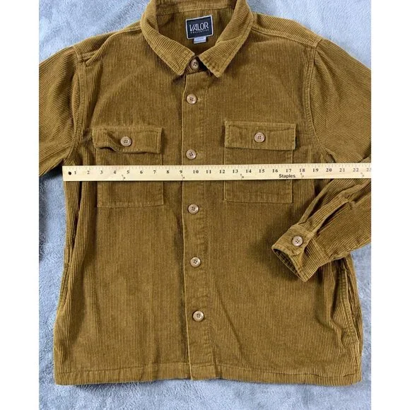 Valor Collective Corduroy Shacket Brown Mens Large Long Sleeve 100% Cotton - Picture 7 of 8